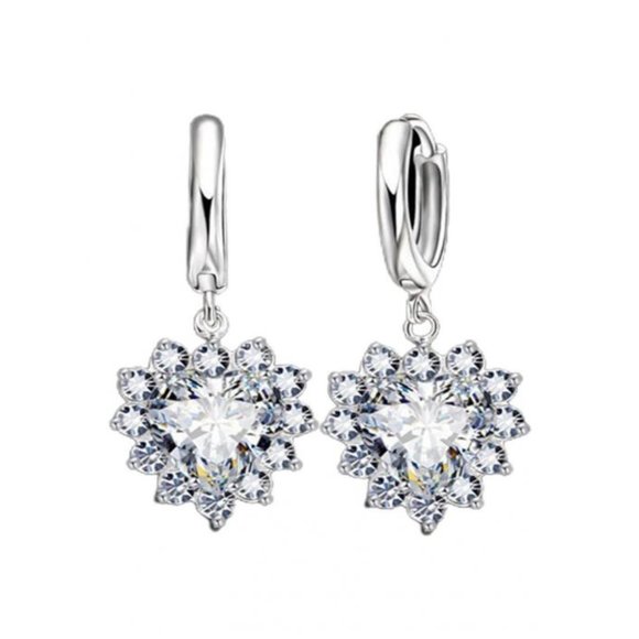 ❤️ NEW ❤️ Woman 925 Sterling Silver Earrings And Necklace Set Bundle Heart - Picture 4 of 4